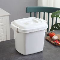 家用厨房收纳防潮20斤30斤50斤米缸防虫面粉装米桶储米箱收纳桶子|白色 ZF30斤米桶
