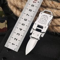 水果刀子迷你刀具折叠刀防身拆快递开箱能玩具学生钥匙扣Y2|-银色送挂绳