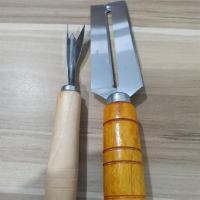 菠萝刀削皮器不锈钢去眼夹菠萝挖籽锉刀去皮器水果甘蔗刨皮刀神器|不锈钢刀+不锈钢v铲