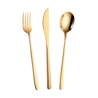 刀叉勺三件套304不锈钢西餐餐具牛排盘子套装刀叉两件套家用ins风|金色三件套(刀+叉+勺)