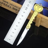 ok钥匙刀迷你防身刀水果刀折叠刀锋利能瑞士军刀户外刀具Z5|金色+钥匙圈+磨刀石+护刀油