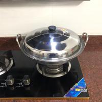 加厚不锈钢炒锅无涂层不生锈双耳单柄炒菜锅燃气炉家用锅具Z5|炒锅+盖子 47cm