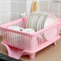 日本厨房碗碟架沥水架漏水碗架塑料沥碗架放碗架晾碗架盘架厨房沥水碗架碗筷餐具收纳盒放碗碟滴水碗盘置物架柜角架篮U8