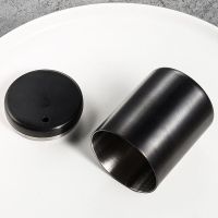 防摔牙签盒牙签筒牙签盅不锈钢家用创意档加厚便携耐摔北欧N1|神秘黑 牙签筒[送牙签500根+烟灰缸]