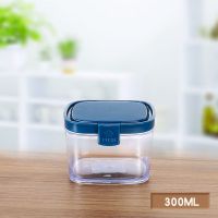 密封罐厨房杂粮储物罐塑料透明非玻璃茶叶罐奶粉食收纳盒调味罐G8|蓝色 300+500+660毫升