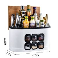 能调味盒调料瓶储物架刀架筷勺子厨房用品收纳架子B7|2020款调味盒白色