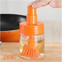酱料刷带盖带油壶硅胶油刷 耐温蘸取式 挤压式烧烤烘培蛋糕刷子X5|蘸取式(随机色) 单个[试用装]