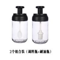 玻璃调味密封罐瓶厨房家用蜂蜜罐收纳瓶烧烤刷油刷油壶调味盒套装X0|2个组合套装【调料瓶+刷油瓶】