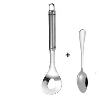 不锈钢做肉丸子制作器家用厨房挖鱼丸勺模具小工具挤肉丸勺子神器|304（加强款）一支+不锈钢勺子一支