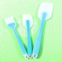 硅胶刮刀铲子三件套雪花酥烘焙工具奶油铲刀蛋糕抹刀搅拌刀套装做|蓝色半透三件套