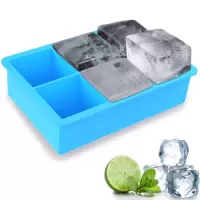 硅胶冰格制冰盒 硅胶6格冰格 美国国王冰格 硅胶大冰格婴儿辅食盒