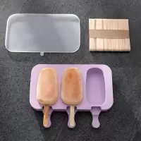 雪糕模具家用做冰激凌冰棒冰棍冰淇淋冰糕磨具自制冻冰块硅胶冰格S7|椭圆款(送50根木棒+盖子)