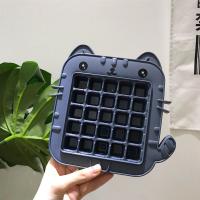 diy冰格冰激凌模具雪糕模具家用可爱冰盒冰块模具塑料制品J6|蓝色猫咪冰格
