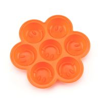 雪糕模具家用冰棍冰棒冰淇淋冻冰块冰格硅胶自制烘焙模具蛋糕模具Z2|橙色笑脸蛋糕模具