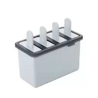 雪糕模具儿童冰淇淋模具盒子家用冰棍冰棒自制冰块冰糕冰激凌冰格K7|四格冰棍盒[1套装]北欧蓝