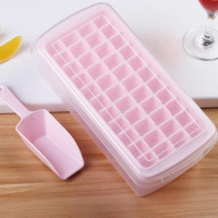 diy雪糕模具冰激凌冰棍冰棒冰块冰格冰糕制冰盒 做棒冰的模具家用N9|44格粉色(送冰铲+收纳盒+盖子)