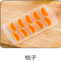 可爱水果模具 买二可备注 安全硅胶diy塑料冰块冷饮冰棍 模型冰格J8|桔子 随色如图1个+随款式1个[可备注]