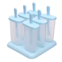 家用冰棒盒冰棍制作模具冰淇淋冰格创意冰块模具雪糕冰激凌制冰盒|长方形6个---蓝色