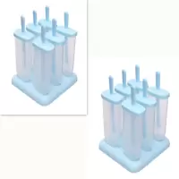 家用冰棒盒冰棍制作模具冰淇淋冰格创意冰块模具雪糕冰激凌制冰盒|长方形12个---蓝色