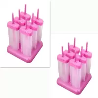家用冰棒盒冰棍制作模具冰淇淋冰格创意冰块模具雪糕冰激凌制冰盒|长方形12个---红色
