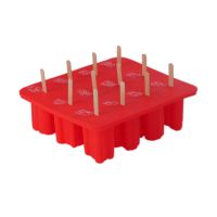 10连冰棒模具自制冰格创意雪糕模具硅胶棒模具带盖老北京冰棍模具H7|12生肖红色模具