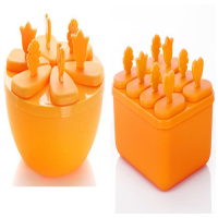 1件装2件装制冰盒 带盖制冰器冰棒盒冰棍冰激凌冰棒冰糕模具冰格K9|1件圆形+1件方形 颜色随机[时可备注颜色]