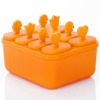 1件装2件装制冰盒 带盖制冰器冰棒盒冰棍冰激凌冰棒冰糕模具冰格K9|1件方形 颜色随机[时可备注颜色]