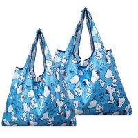 折叠便携 女手提袋 防水大容量市买菜包大号2个装J5|大号+中号[蓝小狗]