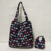 大容量便携可折叠牛津布手提袋市环保收纳袋买菜包V3|[子母包]红灰猫头