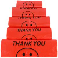 红色笑脸方便袋子加厚性外卖打包手提袋定做N2|加厚32x50[每捆35支] 买1捆[数量多件不送]