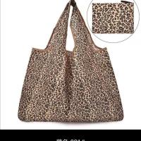 大容量便携式市环保折叠轻防水买菜包手提袋单肩收纳袋U7|豹纹 横向大号(42*52)cm