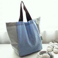 大容量可折叠帆布包便携买菜手提市购物包女单肩包P5|天蓝色