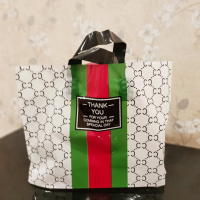 手提袋服装袋女装童装袋定做时尚手提袋专用U9|红绿字母白色(10个)体验款 特大号50*40*10