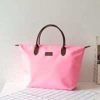 网容量便携手提单肩包女大包帆布防水袋子市G6|粉色