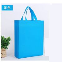 无纺布袋定做logo手提袋广告宣传服装店袋可印字兜子C0|天蓝色50个 [平口]宽30*40cm