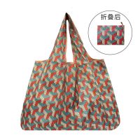 便携可折叠市大容量包防水布袋买菜袋子手提袋大号Y6|水立方 中号折叠包40*39