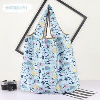 便携大容量市环保折叠收纳袋可水洗妈妈买菜包手提袋帆布I0|长尾猫 大号[宽58*42]