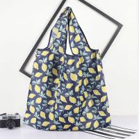 2个装 可折叠大容量市环保便携防水妈咪买菜包手提袋帆布N7|西柠 1个大号+1个中号[2件装]
