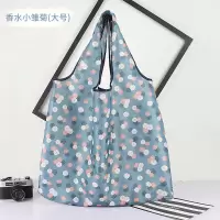 2个装 可折叠大容量市环保便携防水妈咪买菜包手提袋帆布N7|香水小雏菊 1个大号+1个中号【2件装】