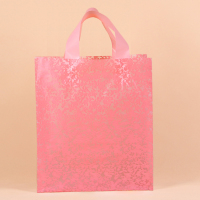 加厚服装衣服袋手提袋装衣服店袋子包装化妆品袋胶袋Z1|粉雪花 宽2533测825个一包