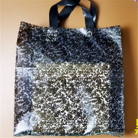 加厚服装衣服袋手提袋装衣服店袋子包装化妆品袋胶袋Z1|黑雪花 宽3038测825个一包