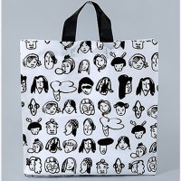 加厚服装衣服袋手提袋装衣服店袋子包装化妆品袋胶袋Z1|手绘表情 宽4351测825个一包