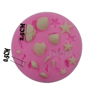 新款diy手工巧克力模具海螺海洋贝壳蛋糕模具烘焙装饰硅胶模具K4|紫红色