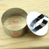 烘焙不锈钢圆形心形方形慕斯圈小蛋糕千层芝士提拉米苏模具饼干模T5|[圆形1个]买3送1