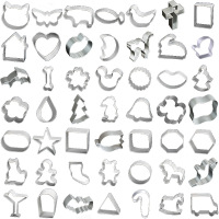 烘焙工具铝制饼干模50款 3d立体铝合金饼干切模 蛋糕烘焙模具O5|随机图形10个入混装