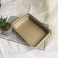 方烤盘家用烤箱用 雪花酥模具不粘烤古早蛋糕面包饼干牛轧糖烤盘V5|31.5*22*5cm烤盘金色撒点