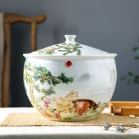 家用陶瓷米缸米桶带盖密封米酒腌肉缸猪油缸3斤5斤10斤20斤防潮虫Z2|三阳开泰20斤