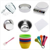 蛋糕模具电子称电动打蛋器面粉筛套装量勺生日蛋糕烤箱烘焙工具V4|值豪华9件套