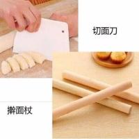 家用擀面棍擀面杖实木饺子皮小号大号擀面条烘焙工具压面棍面粉棍J2|擀面杖+白切刀 长40厘米[直径3.5cm]