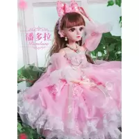 眨眼60cm超大号洋娃娃套装女孩生日爱莎公主大礼盒女 珍藏版-潘多拉 眨眼+智能对话+遥控:60cm5套衣服+化妆盒+②